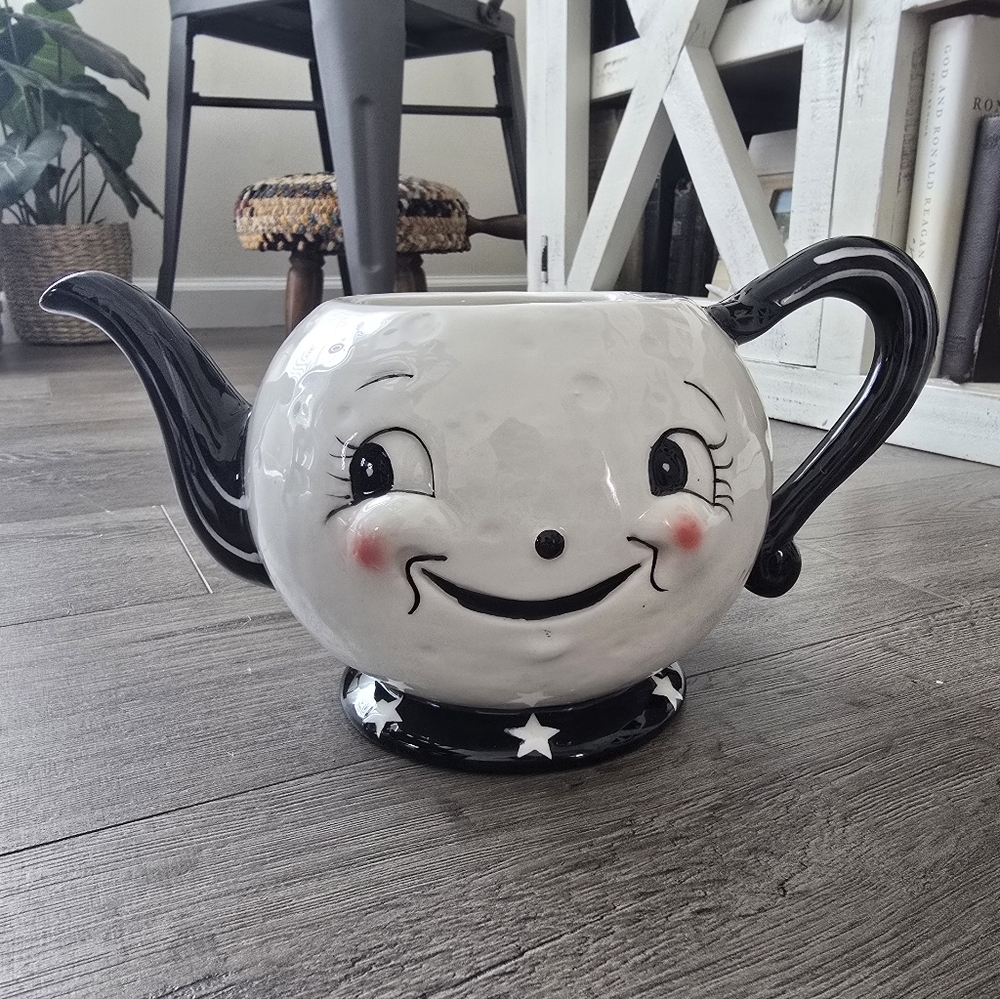 Johanna Parker Carnival Cottage Laughing Luna Moon Teapot Ceramic